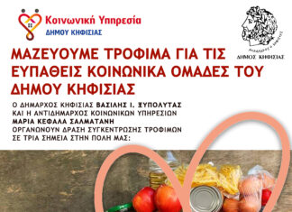 Κάλεσμα σε δράση συγκέντρωσης τροφίμων για τις ευπαθείς κοινωνικά ομάδες του Δήμου