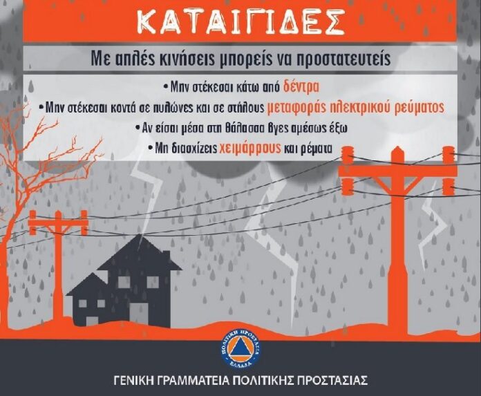 Έκτακτο Δελτίο Επικίνδυνων Καιρικών Φαινομένων – Οδηγίες Προστασίας